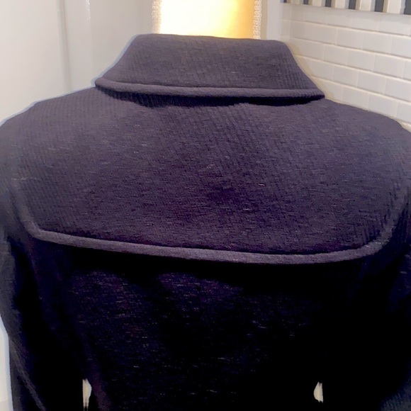 Anne Klein black wool jacket with toggle button closure. Herringbone weaveSize S - Picture 5 of 13
